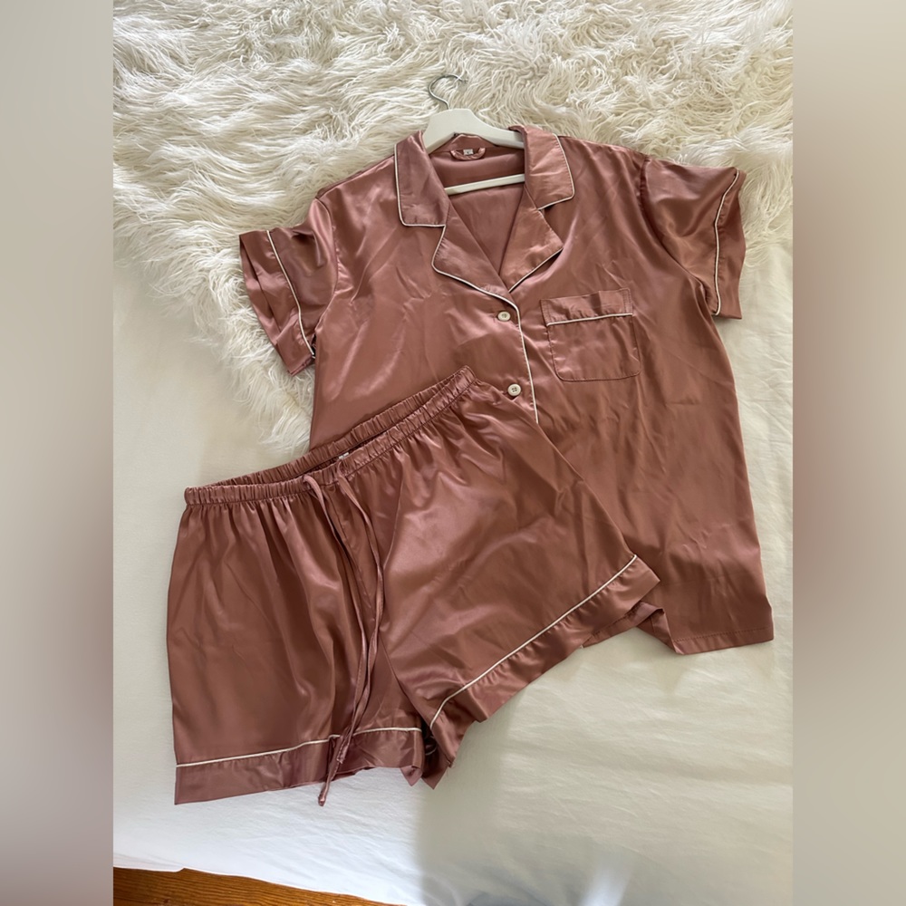 Blush Pink Silk Bridesmaids Pajamas